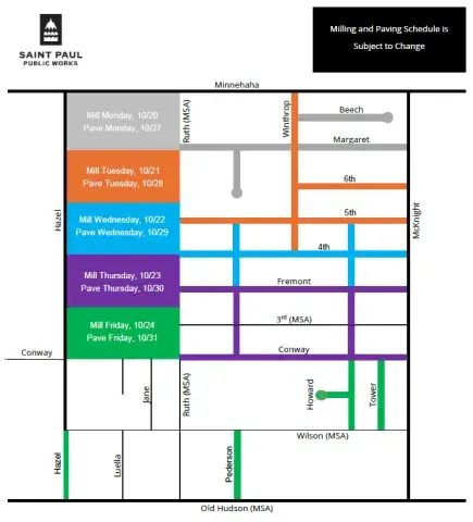 Fourth-Howard Paving Schedule Map