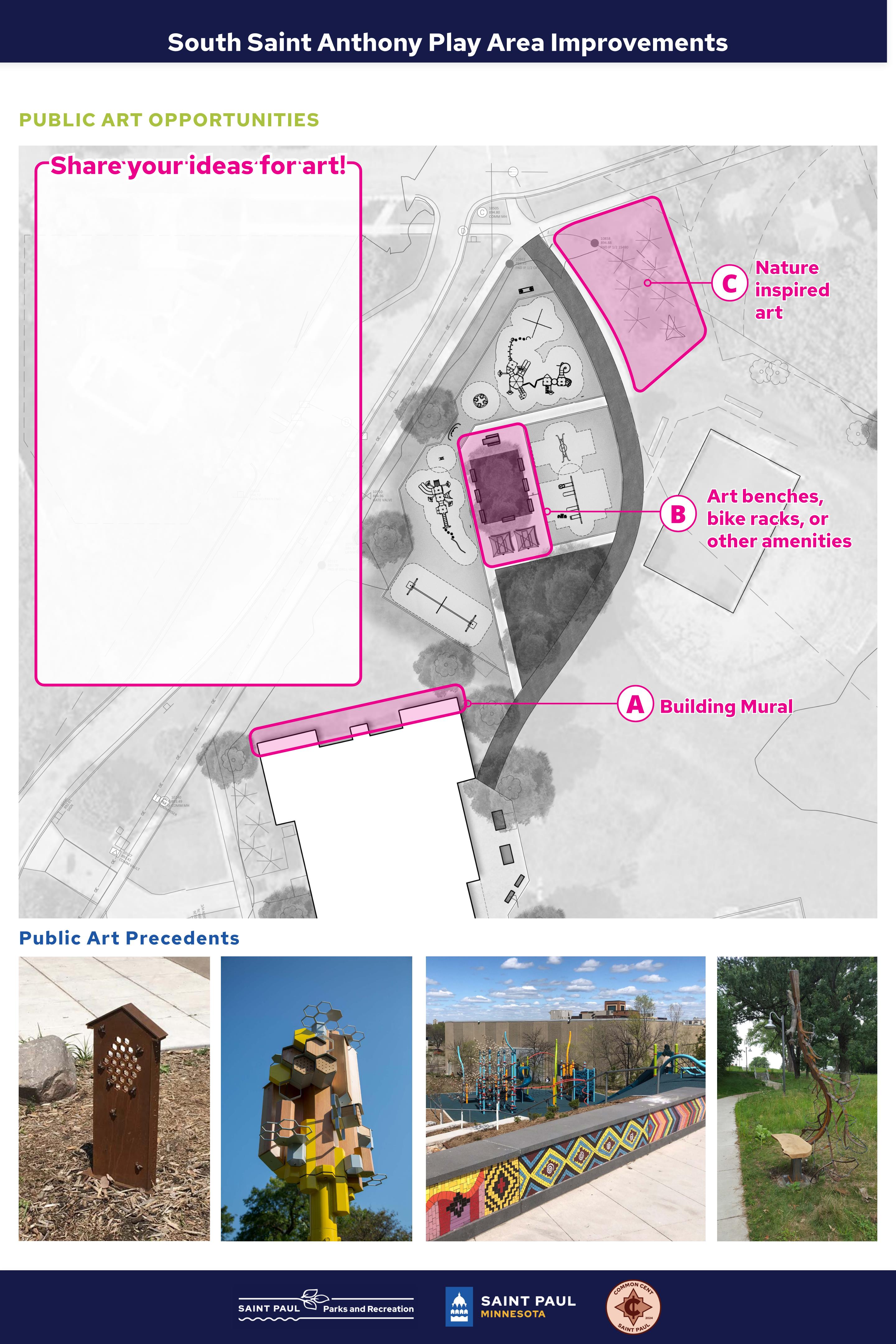 Public art ideas for the South St. Anthony Park play area