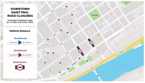 Federal Trial Vehicle Detour Map