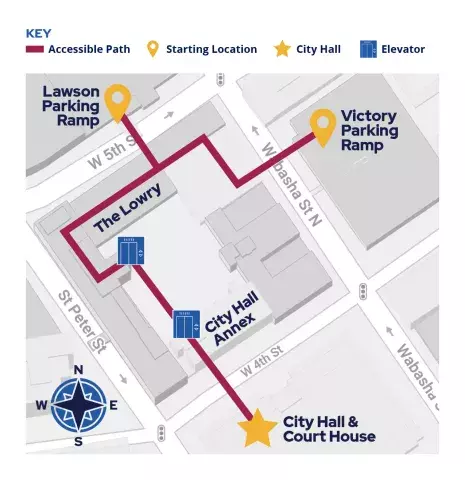 Skyway Map to City Hall