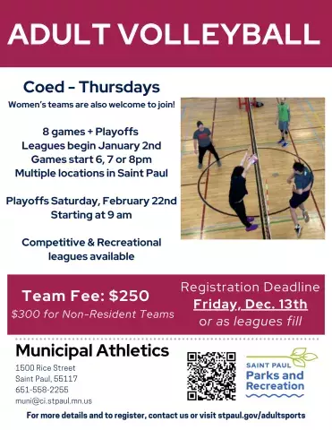 Adult Volleyball Winter 2025 Flyer