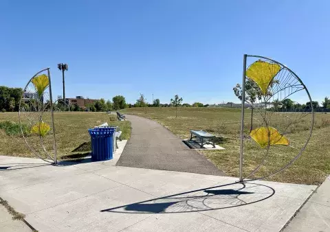 Ginkgo:Light public art at Westgate Commons Park