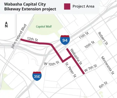 Wabasha CCB Extension to the Capitol map image.  Wabasha CCB Extension to the Capitol map image.