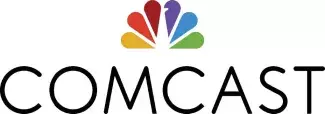 Comcast cable logo showing "Comcast" written in capital letters beneath a rainbow peacock icon.