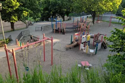 Linwood Recreation Center play area with playgrounds