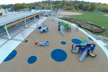 Palace Community Center playgrounds taken from air