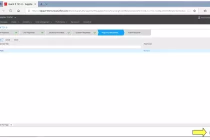 SELECT AND ADD ATTACHMENTS: Select the Create button to select the files from your computer that are required for the event. This could include a VOP form, Bid Form, Responsible Contractor Form, etc. The title of your document will auto populate based on the name of your attachment. Click Next.