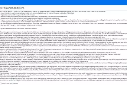 TERMS AND CONDITIONS: In order to move forward, read and accept the terms and conditions by checking the bock and clicking Next in the upper right.