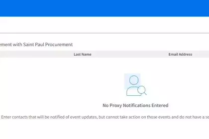 PROXY NOTIFICATIONS: Select a proxy only if you want other people in your company to receive notifications too. Click on the Create button and fill in the person’s information. When you are finished, click Save. If you do not want to add an addition person to receive notifications, click Next.